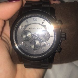 Black on black Michael Kors watch